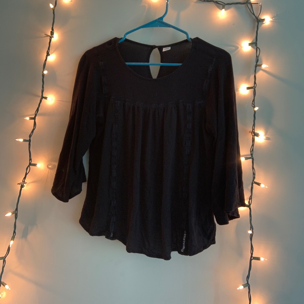 Black causal comfy blouse